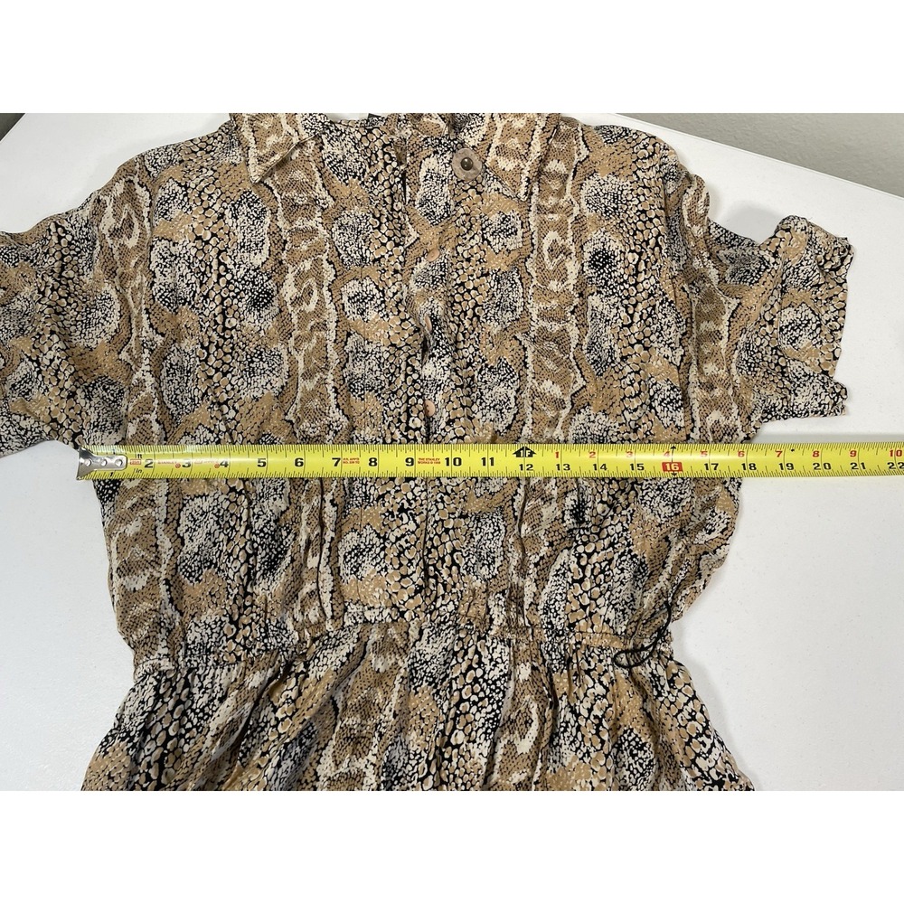 Vintage Dress 12 California Design by Dorothy Samuel Snakeskin w/ belt belted - Picture 5 of 6